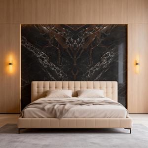 Lastra <span class=keywords><strong>in</strong></span> <span class=keywords><strong>Pietra</strong></span> Sinterizzata Effetto Marmo Nero Opaco per Top Cucina, Tavolo da Pranzo, Rivestimento Pareti - Campioni di <span class=keywords><strong>Pietra</strong></span> Sinterizzata - Product Image 6