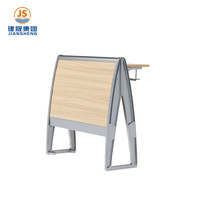 Chaise de salle de conférence pour école et salle de classe JS Group avec bureau, structure en métal et bois