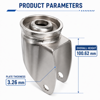 Support de roue pivotante robuste en acier inoxydable pour chariot industriel – Pièces de rechange pour roues de chariot