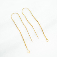 Chaîne de boucles d'oreilles en or 14 carats plaqué or GF, chaîne de type U, chaîne de type câble, fil de boucles d'oreilles, avec boucle unique pour la fabrication de bijoux en DIY