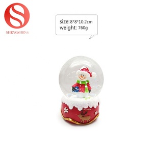 Custom Logo Creative Design Greeting Santa Claus Carry <strong>Present</strong> Snow Globe With Red Gift Box Package - Product Image 5