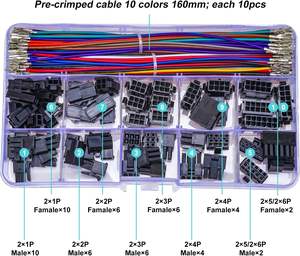 Yoeruyo สายรัดสายไฟ22 AWG Pre-crimped Molex <span class=keywords><strong>3</strong></span>.0mm แถวคู่2X1/<span class=keywords><strong>2</strong></span>/<span class=keywords><strong>3</strong></span>/4/5/6-PIN ตัวเครื่องทองแดง (MX3.0คู่) - Product Image 2