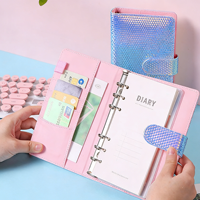 Carnet de notes A6 en cuir PU souple, reliure à anneaux, mignon, mini-journal quotidien, cadeau personnalisé, violet, vente en gros