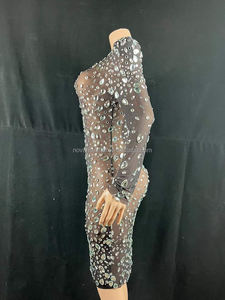 NOVANCE Y2201-B Nouvelles technologies <span class=keywords><strong>Vêtements</strong></span> Femmes Robe noire transparente étincelante <span class=keywords><strong>de</strong></span> diamants Robe <span class=keywords><strong>de</strong></span> <span class=keywords><strong>mère</strong></span> <span class=keywords><strong>de</strong></span> <span class=keywords><strong>la</strong></span> <span class=keywords><strong>mariée</strong></span> Cérémonie Fête - Product Image 4