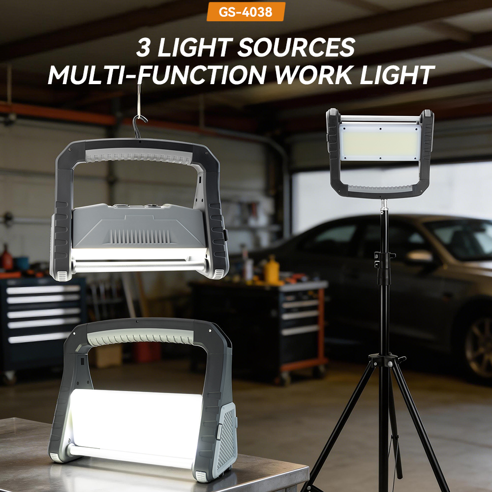 High Lumen Portable Magnetic LED Work Light with Red Flash Multi-Mode COB Work Light for Auto Repair & Emergency