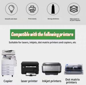 Papier autocollant vert clair mat à angle droit de taille A4, 4 pièces, étiquettes d'<span class=keywords><strong>adresse</strong></span> d'expédition à code-barres auto-adhésives, papier pour imprimante à jet d'encre - Product Image 6