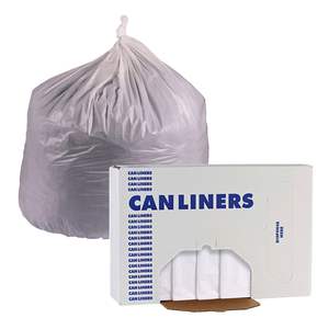 Bolsas de Basura Industriales Blancas Boardwalk de 60 Galones y 0.7 Mil, 38 x 58, 100/Caja, de Baja Densidad Lineal, para Uso Doméstico - Product Image 5