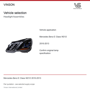 ชุดไฟหน้าคู่สำหรับรถยนต์เมอร์เซเดส-เบนซ์ อีคลาส W212 ปี 2010-2013 รูปแบบที่ถ่ายภาพไว้ - Product Image 5