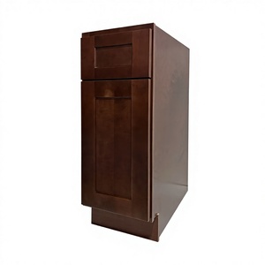 Armario de cocina directo de fábrica con precio competitivo, nueva tendencia, coctelera de caramelo oscuro, modelo B12, Armarios con base para puertas y cajones - Product Image 1