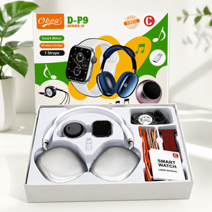 Coffret cadeau D‑P9 Series10, montre connectée, écouteurs sans fil, chargeur sans fil et 7 bracelets de montre, montre connectée de fitness, cadeau pour hommes et femmes - Product Image 2
