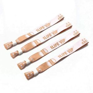 Pulsera Desechable con Logotipo Personalizado para Eventos, Pulsera de Tela con Cierre de Barril - Product Image 3