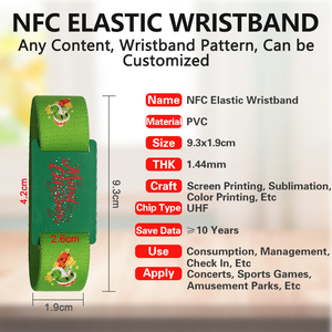 Logotipo personalizado Hotel Control DE ACCESO Festival de música Fiesta Evento Tela impermeable Tejido NFC Chip Pulsera Elástica <span class=keywords><strong>RFID</strong></span> NFC Pulsera - Product Image 6