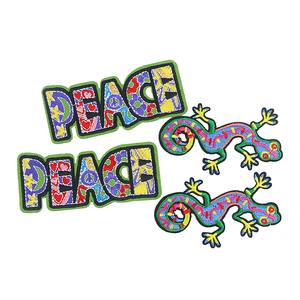 Hot bán động vật tắc kè thêu vá đầy màu sắc thư thêu vá cho vest Jersey Túi xách - Product Image 1