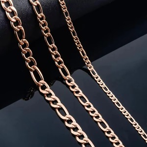 Chaîne classique Figaro en acier inoxydable, largeur 3mm/4.5m/6mm, collier long couleur or Rose pour hommes et femmes, bijoux - Product Image 2