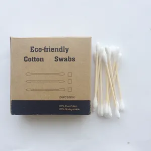 Kepala Bulat Biodegradable Bambu Telinga Stick Idep Cleaning Kapas