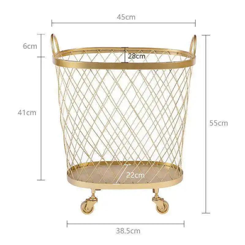 Cheap large round kids dirty clothes hamper Wholesale decorative laundry metal wire material laundry storage basket
