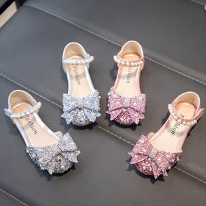 Summer New Girls <span class=keywords><strong>Elsa</strong></span> Princess Soft-Sole Single-Layer Leather Dress Shoes Performance Crystal PU Insole for Party Occasions - Product Image 4