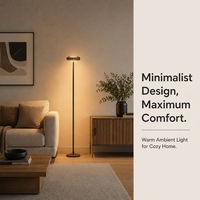 Lámpara de Pie Moderna Inteligente de 1500lm RGB+CCT LED Ambiental con Control Remoto de 36W y 180cm CRI 80 para Sala de Estar