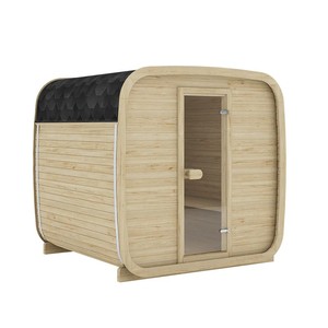 Sauna Exterior Cuadrada de Madera de Pino Blanco Sólido para 4 Personas, con Calentador Eléctrico de 6KW, Color Personalizado Tradicional - Product Image 4