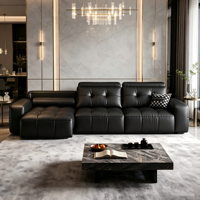 Modernes Leder-Elektro-Relaxsofa für 3 Personen Ausziehbares Luxus-Multifunktionales Schlafsofa