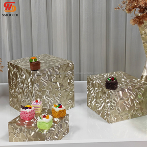 SMOOTH New Trend Cupcake and Dessert Plinth Shiny Gold Metal Display <b>Stand</b> for Wedding Parties Cake Display - Product Image 6