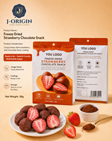 Gedroogde aardbeien snack, echt fruit, knapperig dessert topping, klaar om te eten, 38g, Fujian groothandel OEM leverancier, 12 maanden houdbaarheid