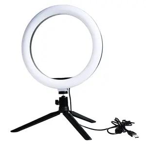 LED kamera ışığı, masa makyaj halka ışık, 10 inç led selfie halka ışık tripod ile