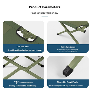 Wholesale Portable Foldable Outdoor <b>Bed</b>, Modern Simple Camping <b>Bed</b>, Emergency Relief Lunch Break Steel WB3122B Wholesale Portabl - Product Image 2