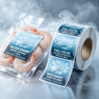 Étiquette adhésive personnalisée imperméable en rouleau pour congélateur, autocollant pour emballage de viande congelée, autocollant alimentaire en vinyle, autocollant pour produits surgelés