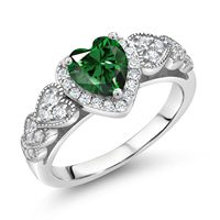 Bague de fiançailles et de mariage en émeraude de laboratoire, bijoux Madonna, mode, pierre précieuse de laboratoire, bague en diamant en forme de cœur