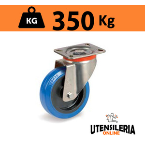 Rueda de goma elástica 73AE Soporte giratorio de alta resistencia Max 350Kg - Product Image 1
