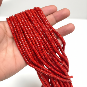 100% Genuine <b>Red</b> Coral <b>Beads</b> Necklace Disc Tire Shape <b>Beads</b> Strands High Grade Gemstone <b>Beads</b> Loose <b>Beads</b> for Jewelry Making - Product Image 1