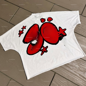 Tshirt Designers Custom Streetwear Cropped batwing Sleeve <strong>White</strong> t <strong>Shirt</strong> High Quality Personalized 100% Cotton Printed T-<strong>shirt</strong> - Product Image 3