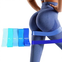 Bande de résistance TPE bleue petite taille pour fitness et mise en forme des fessiers ; Boucle de résistance pour entraînement de force, squats, levées de hanche, étirements
