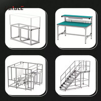 Profilé en aluminium anodisé léger 4040, extrusion standard européenne pour imprimante 3D et rail de support de machine d'automatisation