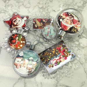 RubySub Boules <span class=keywords><strong>de</strong></span> <span class=keywords><strong>Noël</strong></span> Personnalisées en Plastique Transparent <span class=keywords><strong>avec</strong></span> <span class=keywords><strong>Photo</strong></span> sur Mesure, Ornement <span class=keywords><strong>de</strong></span> Sublimation pour Décoration d'Intérieur - Product Image 2