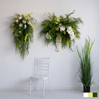 Guirlande de fleurs artificielles pour toile de fond, roses blanches, orchidées dansantes, verdure suspendue, pour mariage, location de fête, décoration de vitrine