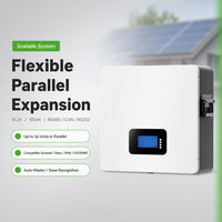 Batterie LiFePO4 murale 51,2 V 100 Ah 5,12 kWh pour stockage d'énergie domestique, batterie solaire empilable avec BMS RS485 CAN
