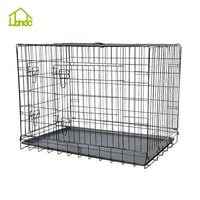 Cage à chien pliable en métal, sans outils pour le montage ou le rangement, cage à chien pliable avec plateau en plastique