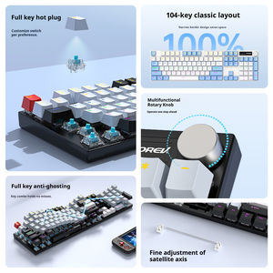 Kit clavier mécanique filaire 104 touches avec souris, interface <span class=keywords><strong>USB</strong></span>, rétroéclairage RVB interchangeable à chaud pour les joueurs - Product Image 6