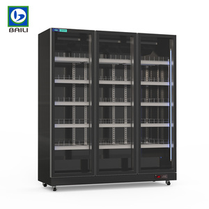 Thiết bị bia thương mại quầy bar Cocktail thẳng đứng tủ lạnh Tủ đông kính 3 cửa tủ lạnh - Product Image 1