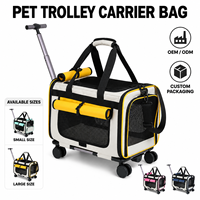 Sac de transport pour animaux de compagnie avec roulettes, tissu 600D, sac en maille respirante pour chats et chiens jusqu'à 5 kg, sac à dos respirant pour animaux de compagnie