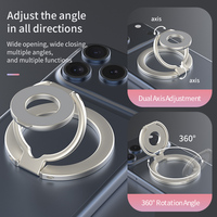 Support magnétique en métal de qualité supérieure avec anneau et béquille triple pliable à 360° °   Support de téléphone portable rotatif en gros