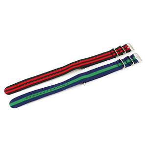 Vorrätig Modisches Nylon-Uhrenarmband Einfarbiges Uhrenband mit Vollmetallschnalle - Product Image 3