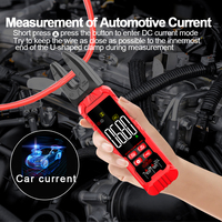 Meteran jepit Digital isi ulang daya profesional, Multimeter perbaikan mobil pintar dengan klem arus 200A AC, dioda resistensi