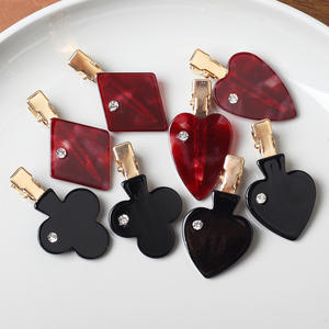 مشابك شعر أسيتات مخصصة من Qianjin ، مشابك شعر مستوحاة من حجر الراين بوكر للنساء ، إكسسوارات شعر عصرية - Product Image 1