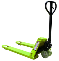 Chariot à palettes manuel robuste 3 tonnes avec cadre stabilisateur, roulements à double rouleaux, hauteur de fourche 90 mm, tout-terrain, garantie 1 an