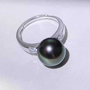 10690 Accessoires de perles DIY, support en argent S925 pour anneaux avec perles de 11-13 mm, bijoux en argent tendance, technologie d'incrustation à griffes - Product Image 2