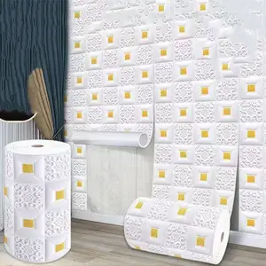 2024 produk baru kualitas tinggi 3d diri perekat tahan air wallpaper dinding stiker dekorasi rumah