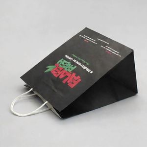 <b>Biodegradable</b> Custom Logo Printed Gift Apparel Packaging Tote Bag Supermarket Kraft <b>Paper</b> Shopping Bags for Business - Product Image 3